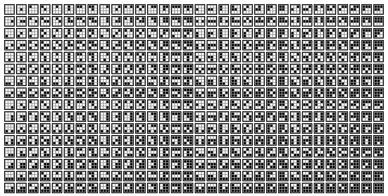 Pacamo 512 formes d'observation automate cellulaire bidimensionnelle